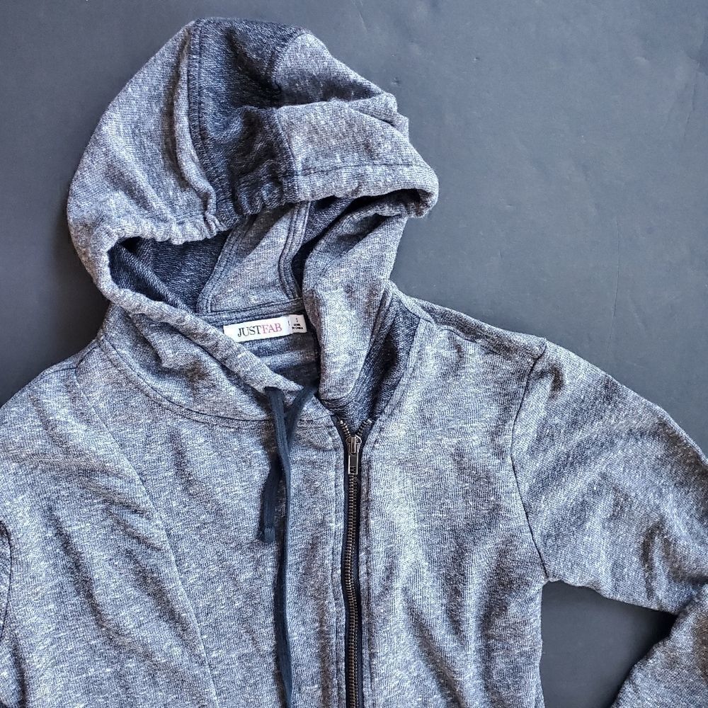 Just Fab Grey Hooded Jacker - Picture 4 of 9